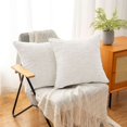 thumbnail image 2 of Deago Pack of 2 Decorative Throw Pillow Covers Soft Chenille Throw Pillows Solid Neutral Farmhouse Textured Cushion Covers for Couch Sofa Bedroom Living Room 18x18 Inch, White, 2 of 8