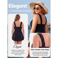 thumbnail image 4 of Wantdo Women's Plus Size Swimsuit One-Piece Swimdress Tummy Control Swimwear Black 18/20 Plus, 4 of 9