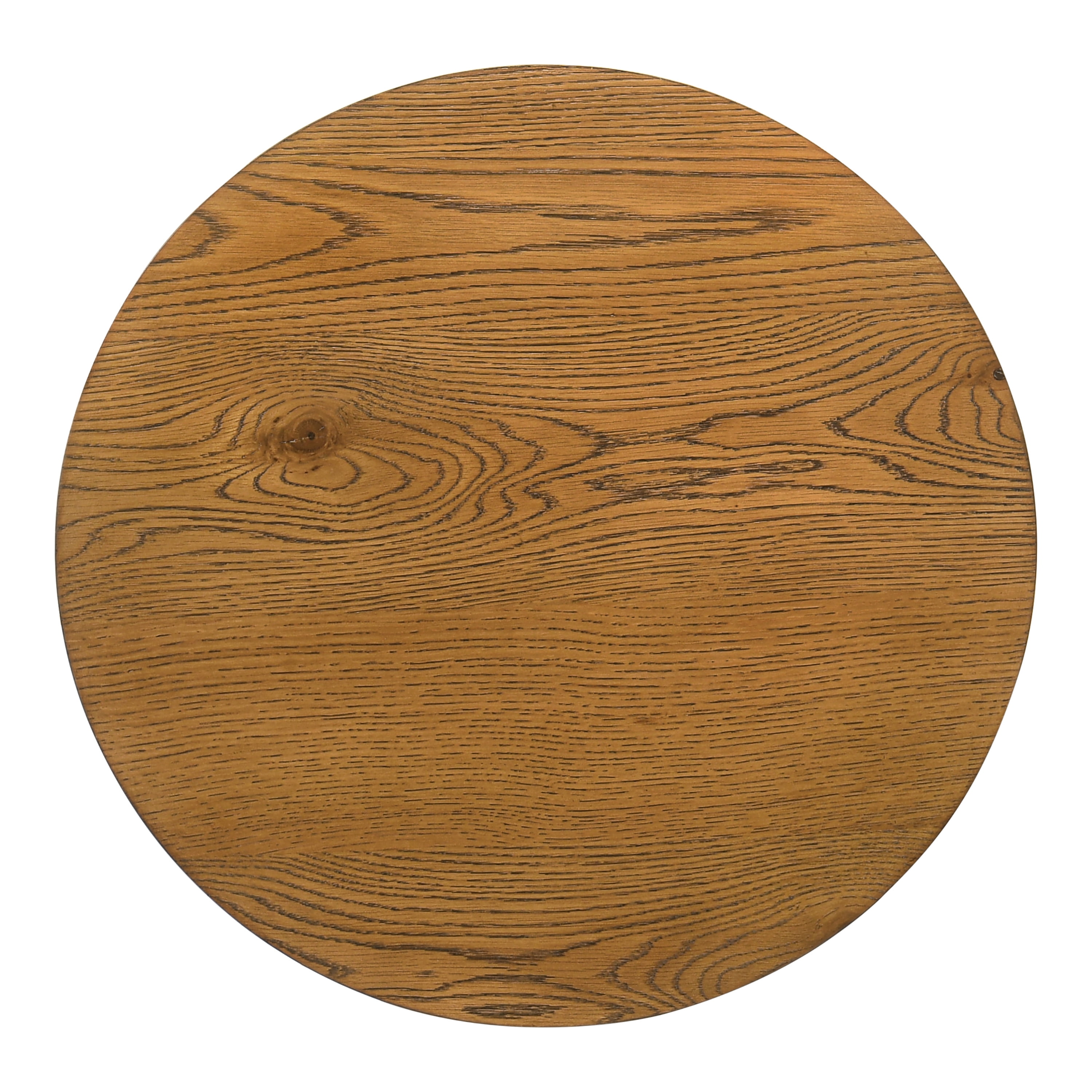 Furniture of America Amesdat Modern Wood 23-inch Round End Table with Pedestal Base, Walnut