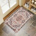 thumbnail image 4 of Retro Door Mat, 17 X 30 Inch Bohemian Vintage Pink Carpet Welcome Doormat Decorative Home Floor Mat, Non Slip Rubber Back and Strong Water Absorption for Outdoor Indoor Entrance Decor, 4 of 6