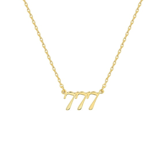 Personalized Planet Women's Sterling Silver Petite Script Angel Number Necklace