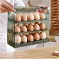 thumbnail image 5 of PuSpu 3-Tier Egg Holder 26x21.5x10 cm Green Plastic Fridge Organizer Stackable Ventilated Tray Holds 30 Eggs Space-Saving Kitchen Storage, 5 of 6