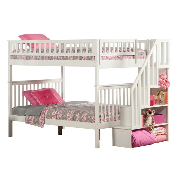 Woodland Staircase Bunk Bed Full over Full in Multiple Colors and Configurations