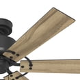 thumbnail image 4 of Hunter 52 inch Indoor Ceiling Fan No Light - Black Ceiling Fan without Light, 6 Blades, Standard Mount, For Bedroom, Living Room, or Kitchen, Pull Chain - Gilrock 51817, Matte Black, 4 of 14