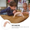 thumbnail image 5 of IBASETOY 1Pc Solid Wood Reptiles Hiding Cave Chocolate Multi-Function Small Pet Shelter Ladder, 5 of 6