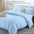 thumbnail image 2 of 700 TC 100% Egyptian Cotton 5PCs Duvet set ( 1- Duvet Cover + 4 - Pillow Shams ) Zipper Closur Ultra Soft Durable and Fade Resistant Color Light Blue Solid size Queen, 2 of 6