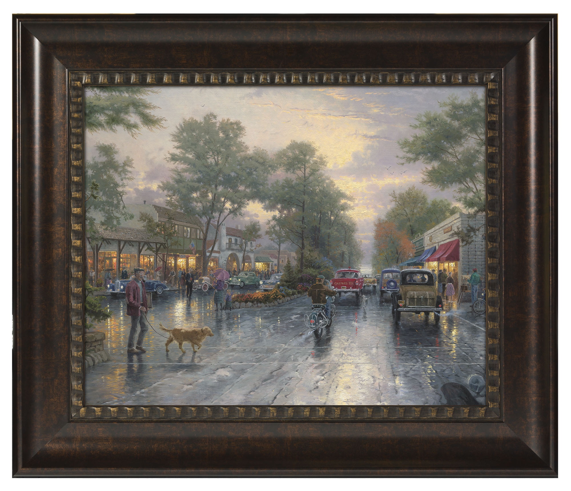 Thomas Kinkade Carmel, Sunset on Ocean Avenue - 16" x 20" Brushstroke