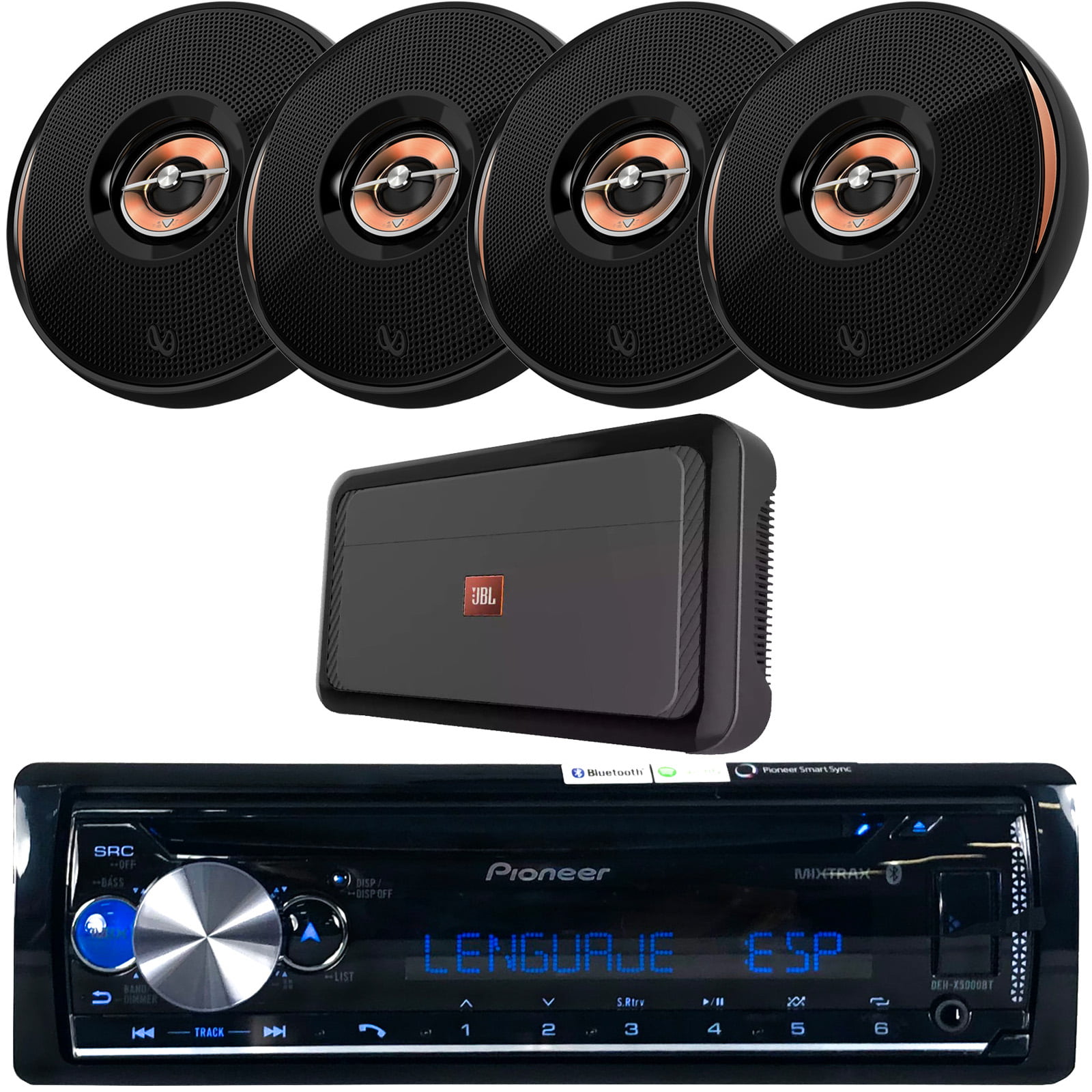 4x Pioneer 6.5" 2-Way Speakers Pioneer USB Bluetooth CD AUX iPhone Radio 
