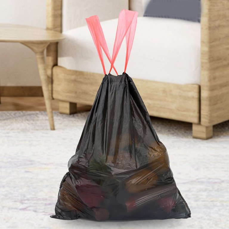 MOQIN Black Trash Bags Drawstring |Garbage Bags Heavy Duty -Small