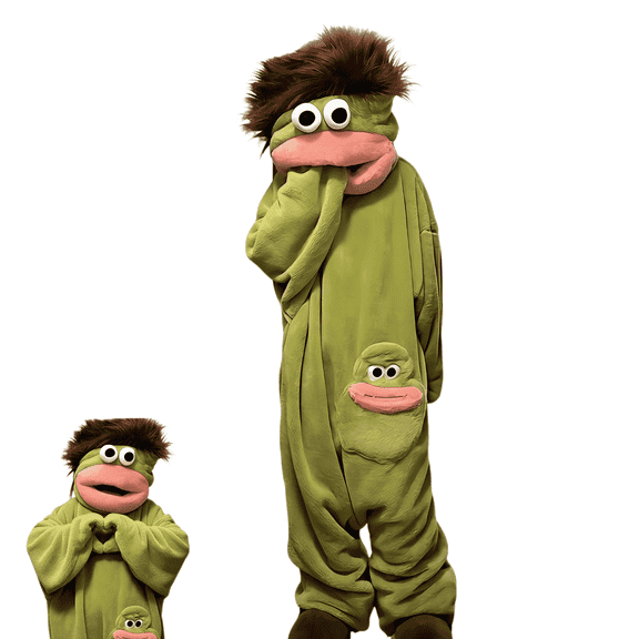 LHYXU Women's Big Mouth Monster Pajamas Union， Suits Leisure Halloween, Christmas Party, Green/m