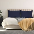 thumbnail image 2 of PiccoCasa Microfiber Pillowcases Pair with Zipper Closure Non-Standard Navy Blue, 2 of 8