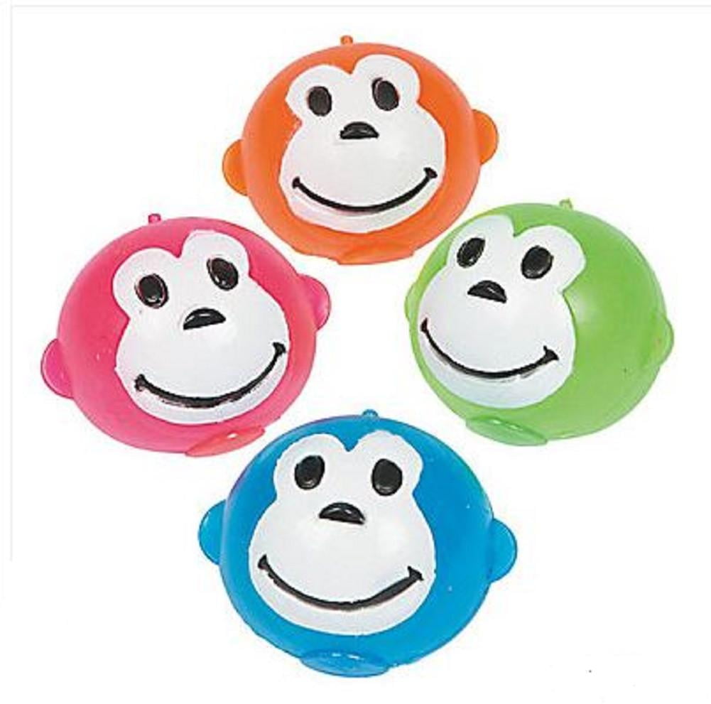 Neon Monkey Splat Ball Novelty Squishy Stress Relief Toys Pack w 4