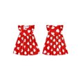 thumbnail image 2 of Toddler Little Girl Valentines Dress Heart Print Flying Sleeve A-line Princess Dress Cute Spring Clothes, 2 of 8