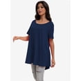 thumbnail image 2 of Women's Plus Size Flare Top - Casual Short Sleeve Loose Fit T-Shirt, Swing Style, 2 of 6