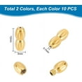 thumbnail image 3 of 10 Sets 2 Colors 304 Stainless Steel Screw Clasps Oval Necklace Clasp Connector Metal Barrel Cord End Caps Clasps, 3 of 6
