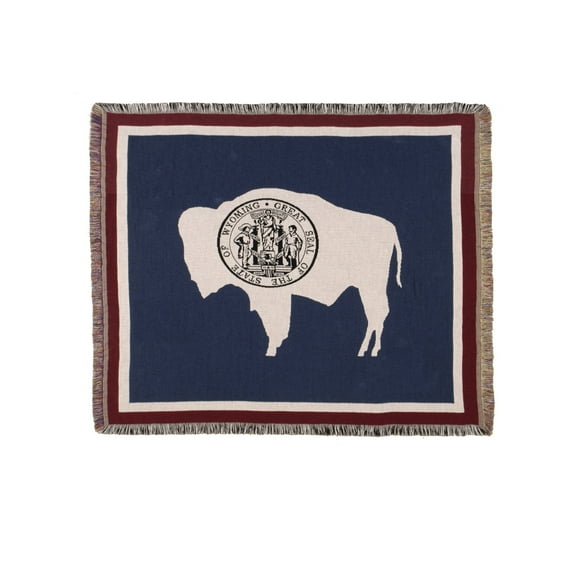 Simply Home Wyoming State Flag Tapestry Throw Blanket with Fringe - 50" x 60"