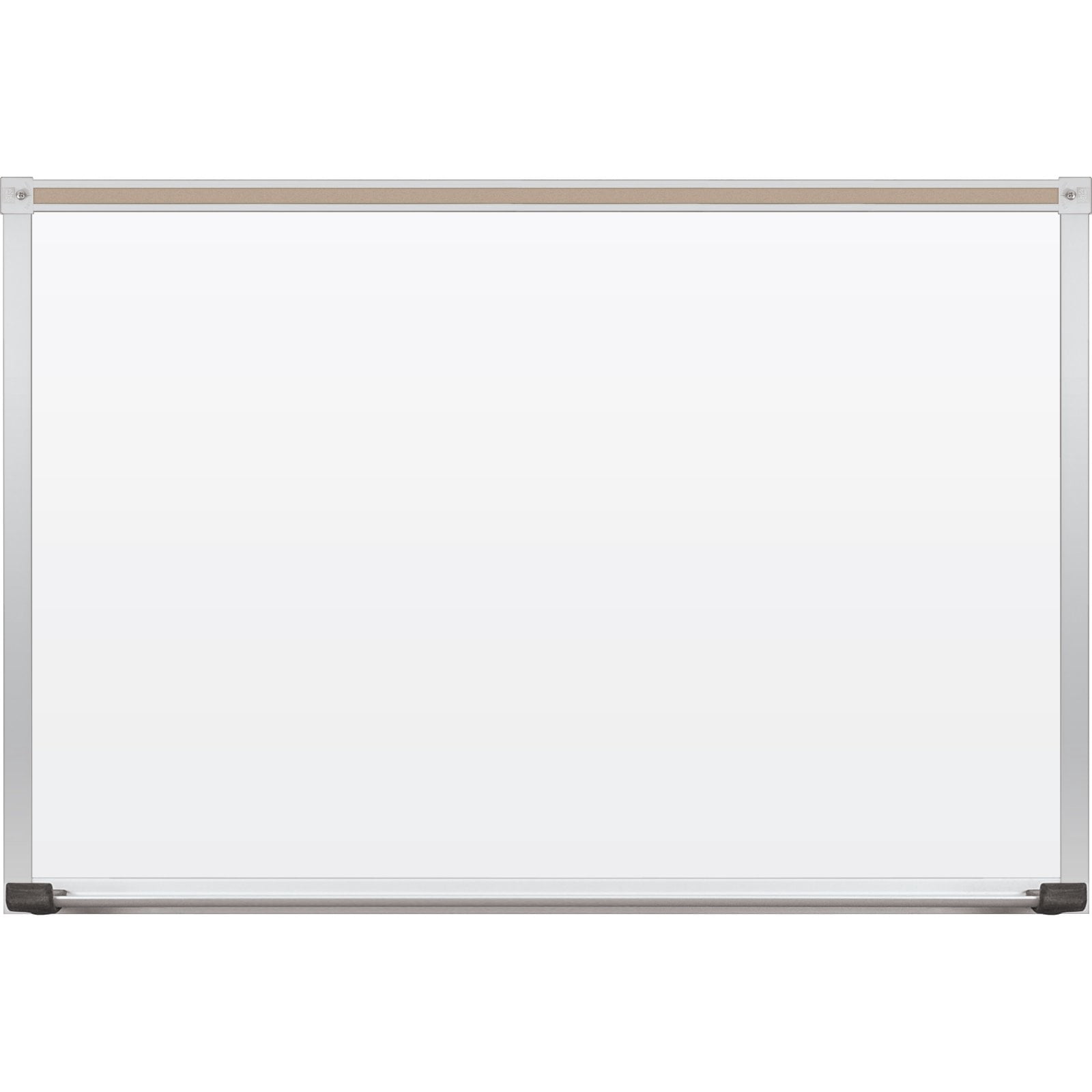 Dry Erase Board, Porcelain, 24 in, 36 in, Aluminum Frame, White, Gloss 2H2AB