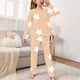 thumbnail image 2 of Odeerbi 2-14 Años Niños Niñas Pijamas Suaves Manga Larga Tops Pantalones Juego Suaves Estrellas Estampadas Ropa de Dormir Franela Juego de Dos Piezas, 2 of 4