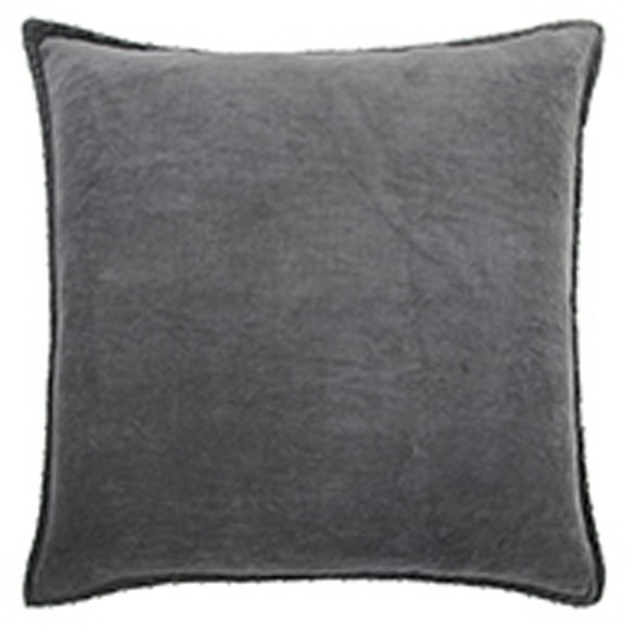 Rizzy Home 22" x 22" Cotton Pillow Cover in Dark Gray