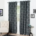 thumbnail image 4 of Lavish Home 63-206-108-CHAR 108 x 54 in. Dana Flocked Curtain Panel - Charcoal, 4 of 5