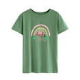 thumbnail image 3 of TWZH Women Lucky Emma Multicolor Rainbow Clovers Shirts St Patrick's Day Tees, 3 of 6