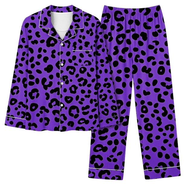 Puntoco Conjunto de pijama estampado con bolsillo para uso diario en el hogar para mujer