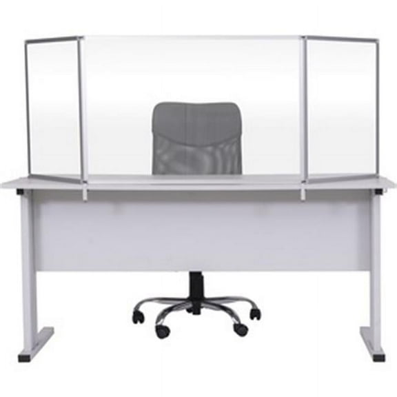 36 x 26 x 17 in. Desktop Divider Glass Barrier