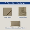 thumbnail image 3 of 100% Egyptian Cotton Twin Sheets - 400 Thread Count Sateen Weave, Cooling, Hotel Luxury 3 Piece Twin Bed Sheets Set with 15" Deep Pockets - Taupe, 3 of 8