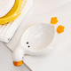 thumbnail image 2 of Jabonera, bonita jabonera con forma de pato y desagüe, jabonera con drenaje automático, bandeja para jabón para ducha o baño, color blanco, 2 of 5