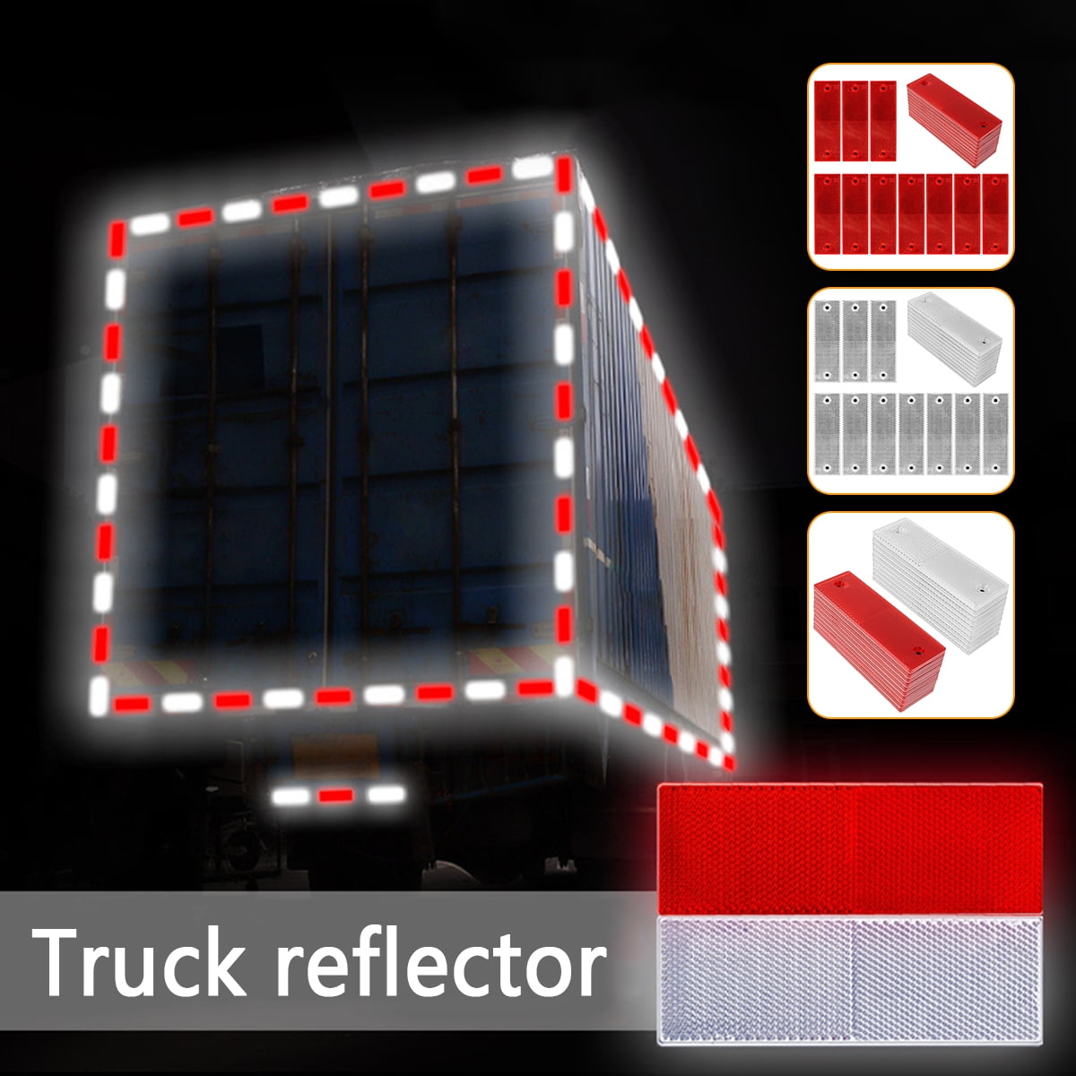 Rear Reflector Car Reflectors Rectangular Trailer Rectangular Reflectors Car Trailer Stick Truck 10 Pieces Self Adhesive Reflectors Suitable for Vehicles