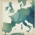thumbnail image 2 of Popp, Grace 26x26 White Modern Wood Framed Museum Art Print Titled - Watercolor Map Collection G, 2 of 4