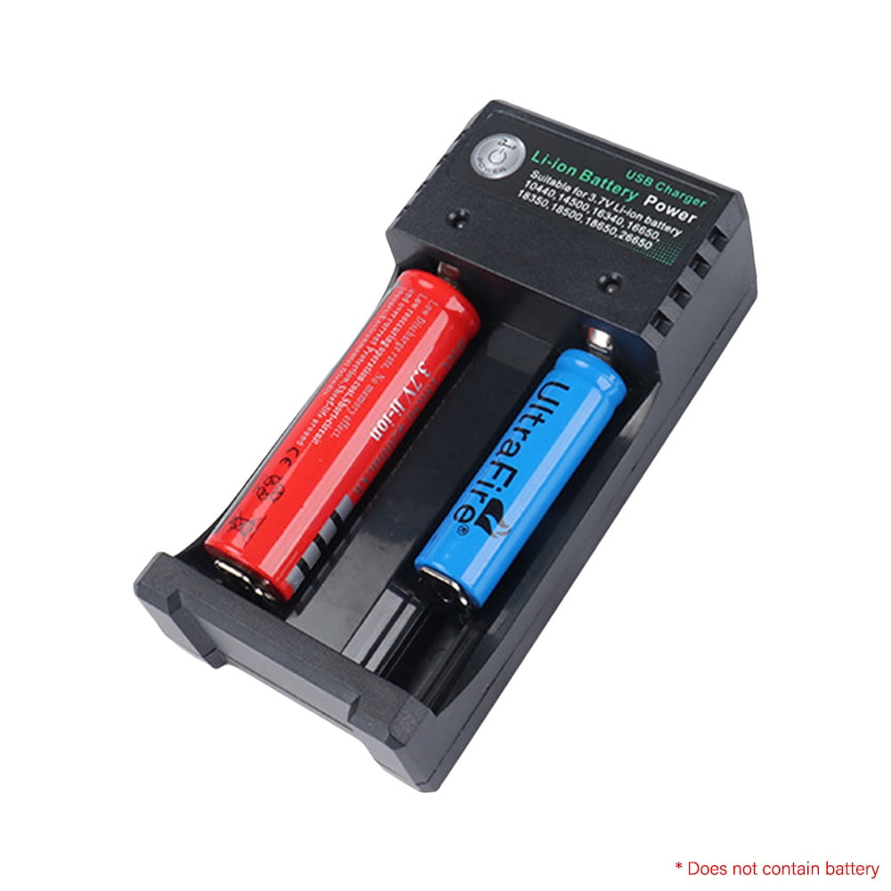 USB Port Dual Slot Universal Battery Charger For 3.7V 18650 26650 14500 Li-ion E 