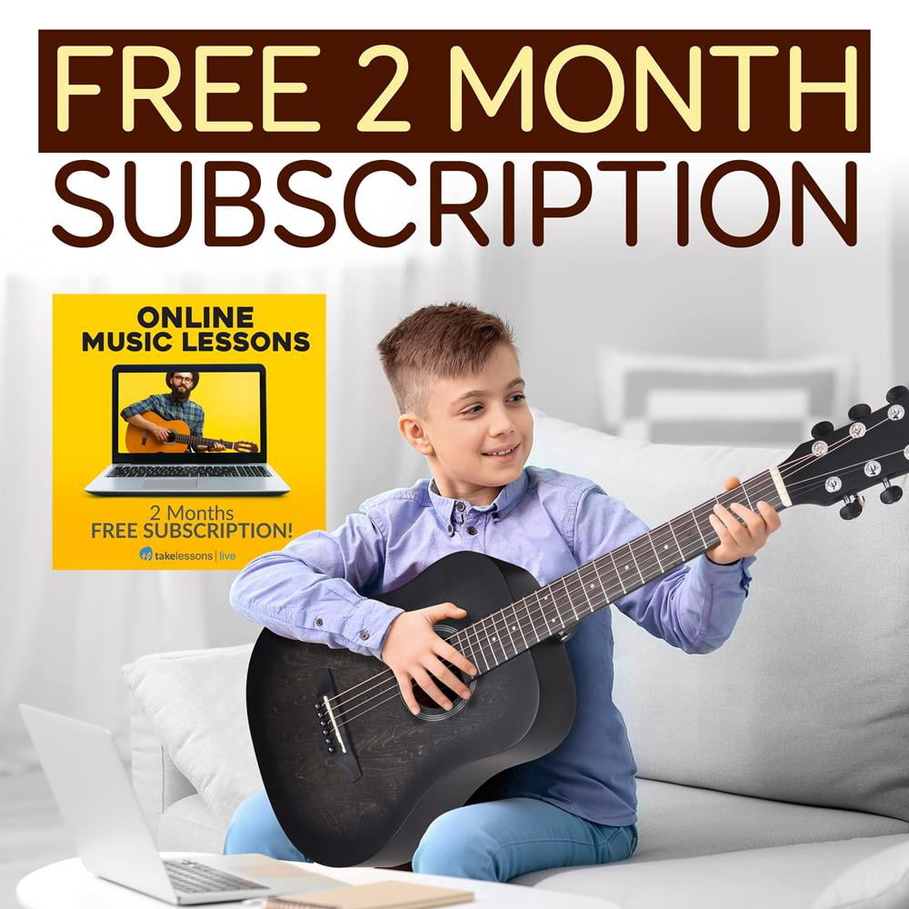 Pyle Acoustic Guitar Kit 1/2 Junior Size Steel String Instrument for Kids & Adults, 34” Black