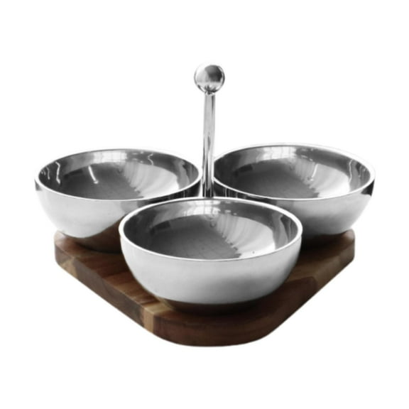 WeiLaiKeQi 3-compartment Serving Bowl Snack Server for Olives Chips Kitchen Dried Fruit