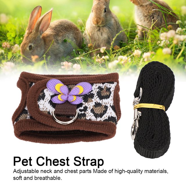 Adjustable Small Pet Leash Harness Set for Rabbits, Guinea Pigs, Hamsters Comfortable, Breathable, Unique Shape Design