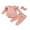Pink, variant on 3-Piece Baby Toddler Girls Ribbed Clothing Set 0 3 6 12 18 Months Letter Print Long Sleeve Round Neck Ruffled Romper Trousers Hair Band Outfits