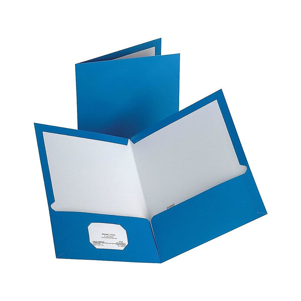 Staples 2Pocket Laminated Folders Light Blue 10/Pack 13373CC