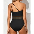 thumbnail image 3 of SURJDE One Shoulder One Piece Swimsuit for Women Tummy Control Bathing Suits Modest Full Coverage Keyhole Swimwear, 3 of 6