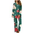 thumbnail image 2 of Xihbxyly Christmas Pajamas for Women, Women's Christmas Printed Pajama Set for Daily Home Wear Two-Piece Pajama Set with Pocket, 2 of 6