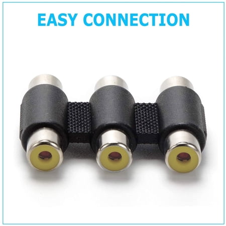 New AV 3 RCA Audio Video Female to Female Jack Coupler Adapter 3RCA Connector
