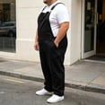 thumbnail image 4 of Ahabrexf Men's Big & Tall Denim Bib Overalls, Adjustable Metal Buckle Suspenders Loose Straight Leg Jumpsuit with Chest & Side Pockets for Work Daily Casual Wear, 4 of 7