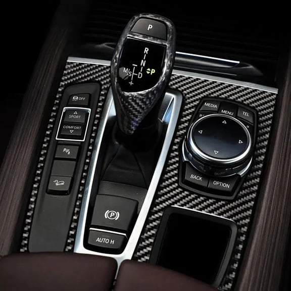 AIRSPEED Carbon Fiber for BMW X5 F15 X6 F16 2014 2015 2016 2017 Accessories Interior Trim Console Car Gear Shift Panel Sticker.