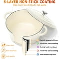 thumbnail image 3 of Enameled Cast Iron Cookware Set - 7 Piece Set of Dutch Ovens, Sauce Pan, Skillet, 3 Lids, Dutch Oven Set, Ceramic Nonstick Coated, Heavy Duty, Gas/Induction Compatible, PFA Free, Cream White, 3 of 17