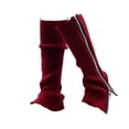 thumbnail image 2 of Bas Rouges Manches en Laine Chaussettes pour Femmes Automne et Hiver Chaussettes Empilables Manches Tricotées Bottes et Chaussettes Zippées, 2 of 5