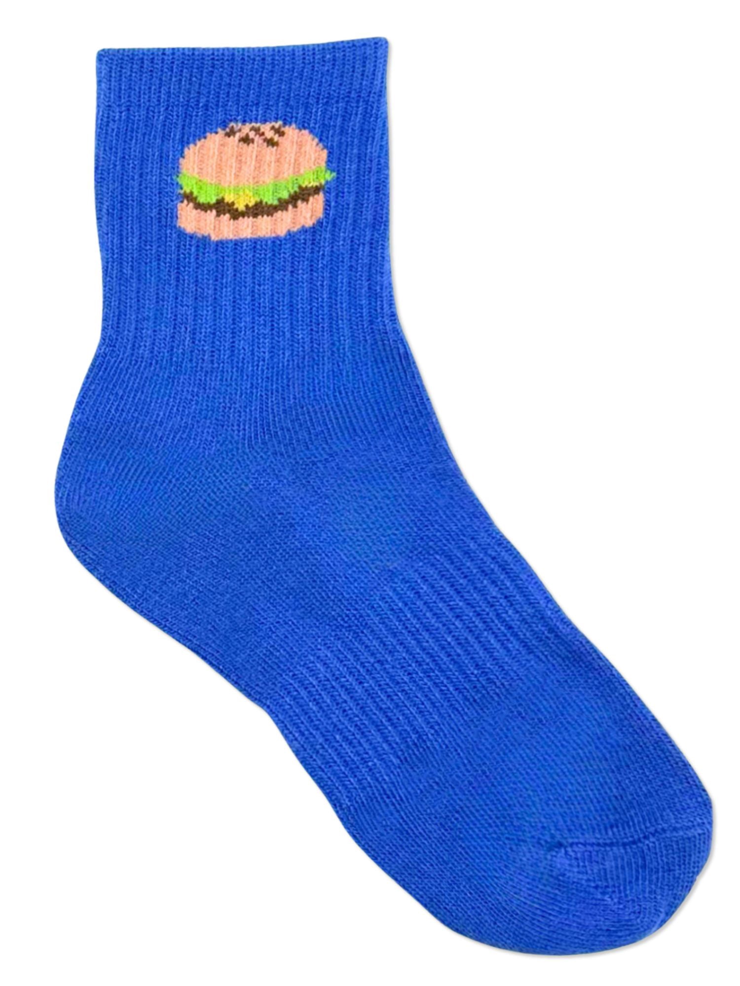 Wonder Nation Boys Snack Food Mid-Crew Socks, 6-Pack, Sizes S-L