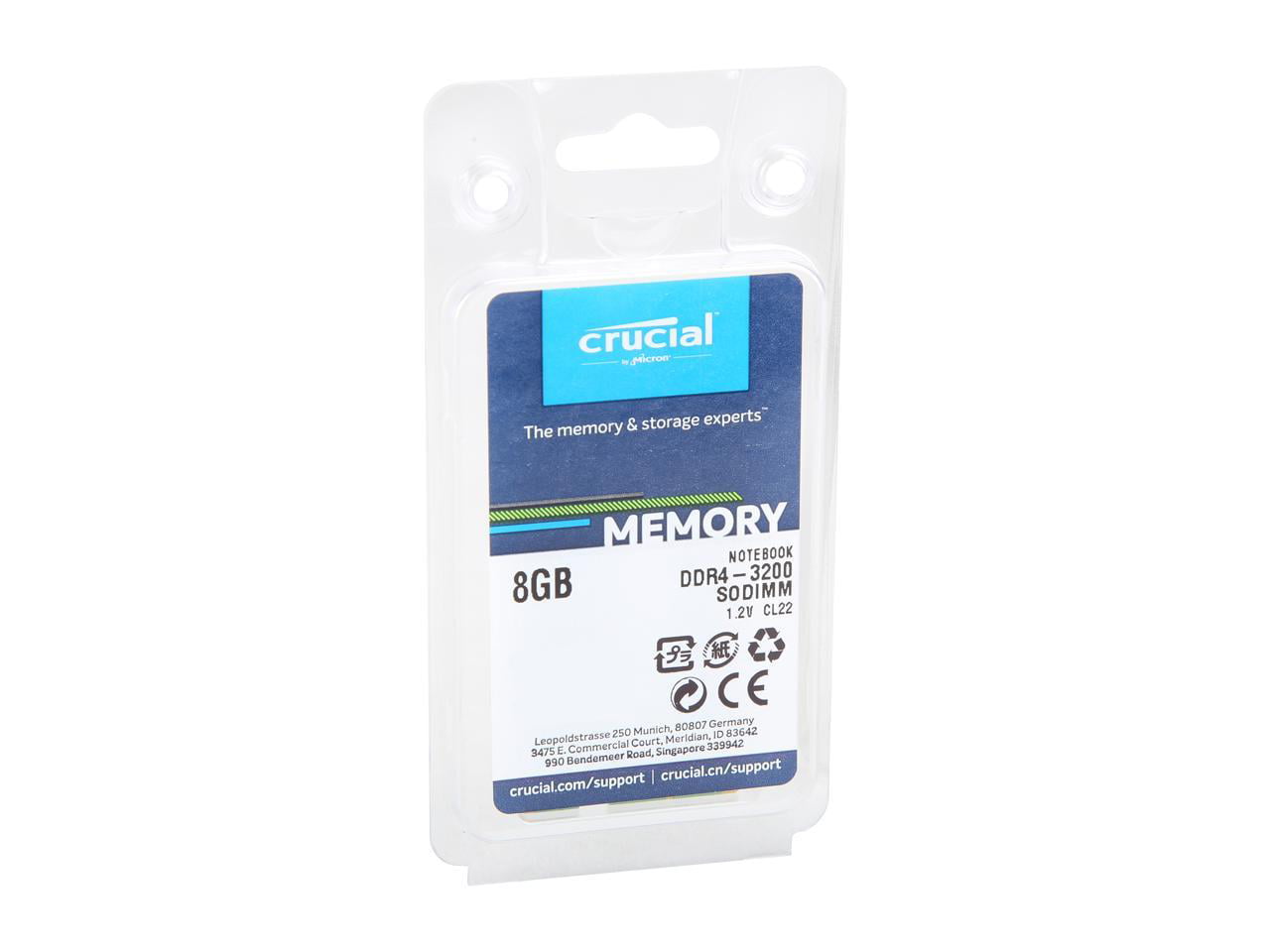 CRUCIAL 8GB x2 DDR4 3200 MHz PC4-25600 Laptop SODIMM Non-ECC 260-Pin Memory  RAM