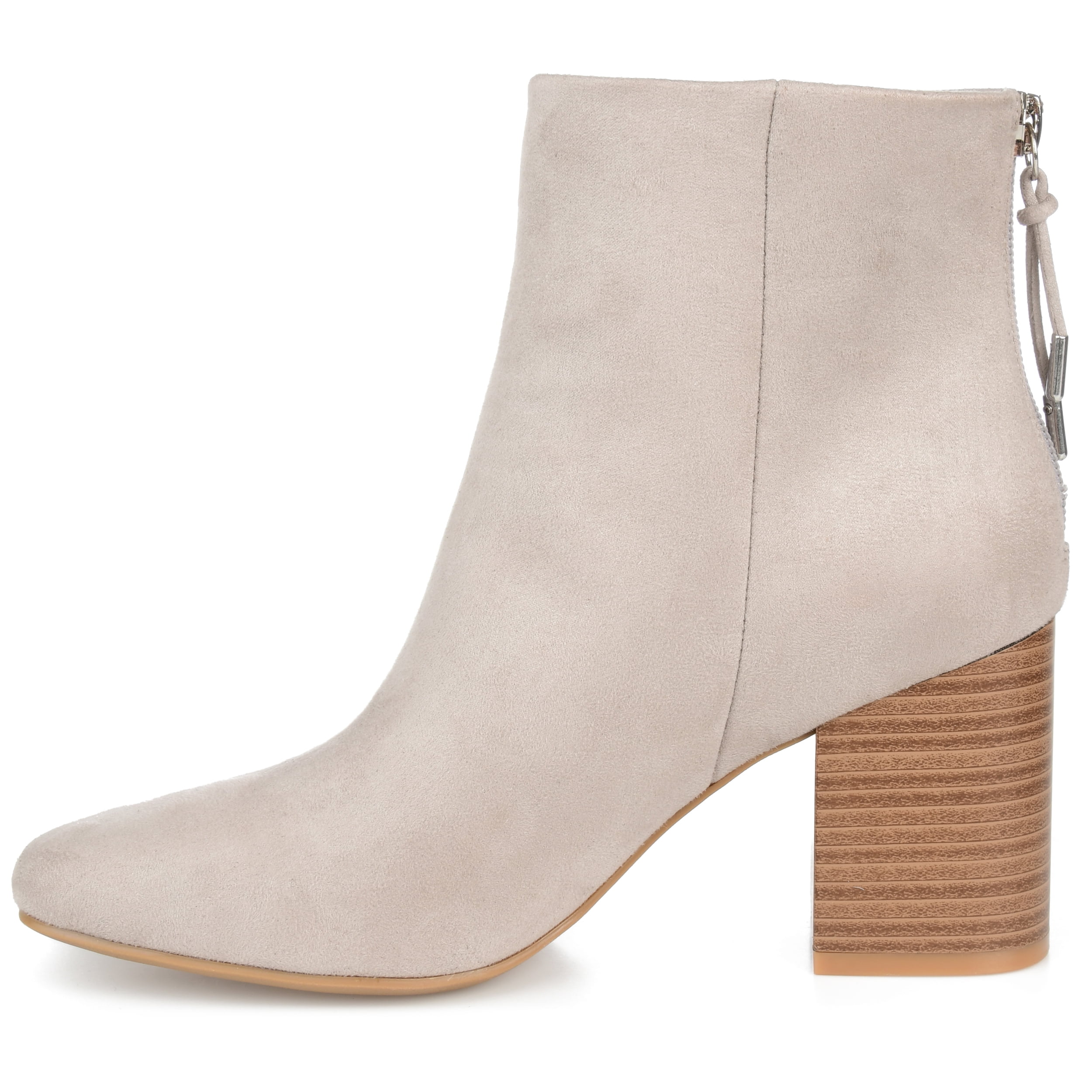 Journee Womens Audrina Back Heel Zip Stacked Heel Booties