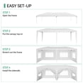 thumbnail image 4 of 10x20 ft Instant Pop up Canopy,Party Tent Heavy Duty Gazebos with 6 Removable Sidewalls,Waterproof Canopy Outdoor Event Shelter,Portable Tents for Parties Beach Camping Wedding Commercial, 4 of 9