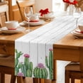 thumbnail image 5 of Green Cactus Tropical Table Runner 72 Inches, Grey Wooden Summer Bed Runner Dresser Scarves Tabletop for Indoor Outdoor Parties/Ceremony/Banquet, 18" x 72", 5 of 9