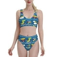 thumbnail image 2 of Picia Dinosaur on the Beach Vacation Women's High Waisted Bikini Scoop Neck Swimsuit Two Pieces Bathing Suit-Small, 2 of 8